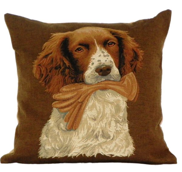 Gobelin Kussen Hond met Handschoen (45 x 45 cm)