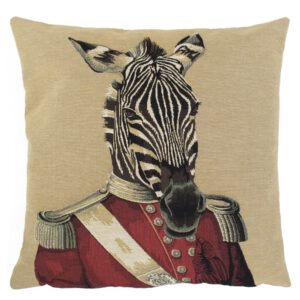 Gobelin Kussen Officier Zebra Beige (45 x 45 cm)