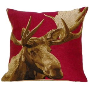 Gobelin Kussen Rood Eland (45 x 45 cm)