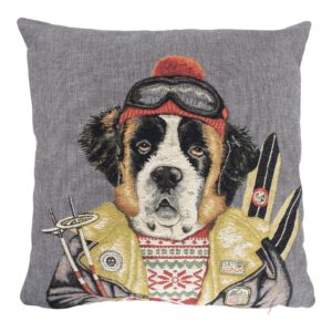 Gobelin Kussen Ski Vrienden St. Bernard (45 x 45 cm)