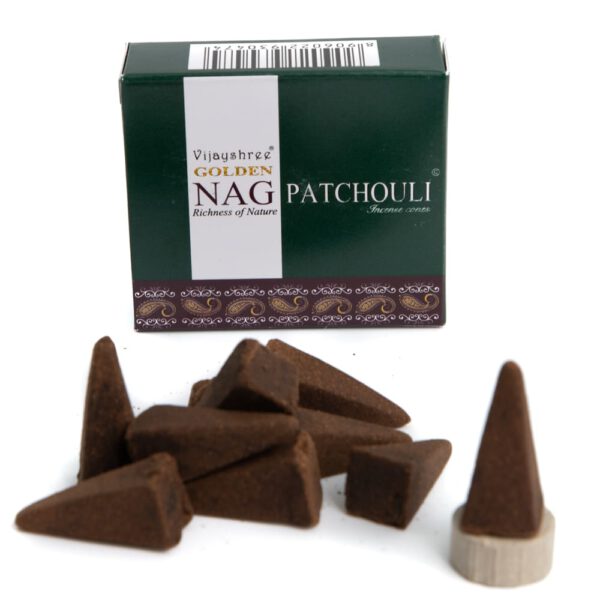 Golden Nag Patchouli Wierookkegels (1 pakje)