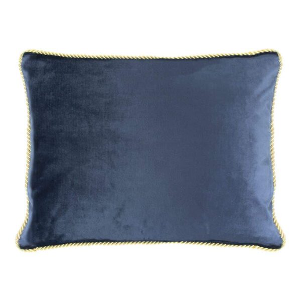 Goudkleurig-Navy Fluwelen Kussen (45 x 35 cm)