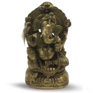 Goudkleurig Zittende Ganesh - 20 cm