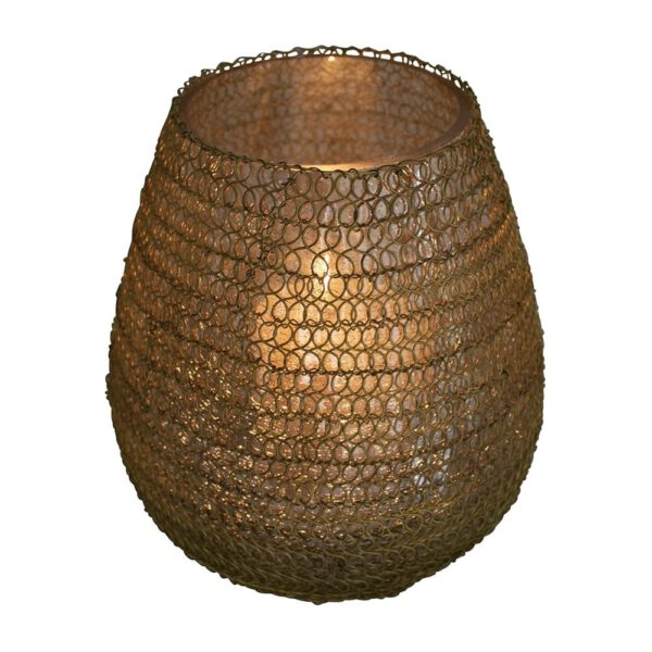 Goudkleurige Waxinelichthouder Filigrain Bol - Model 3 (20 cm)