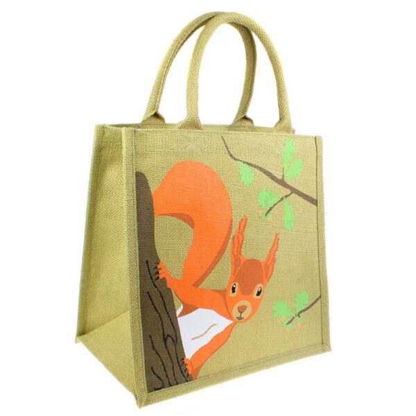 Groene Jute Tas met Eekhoorn