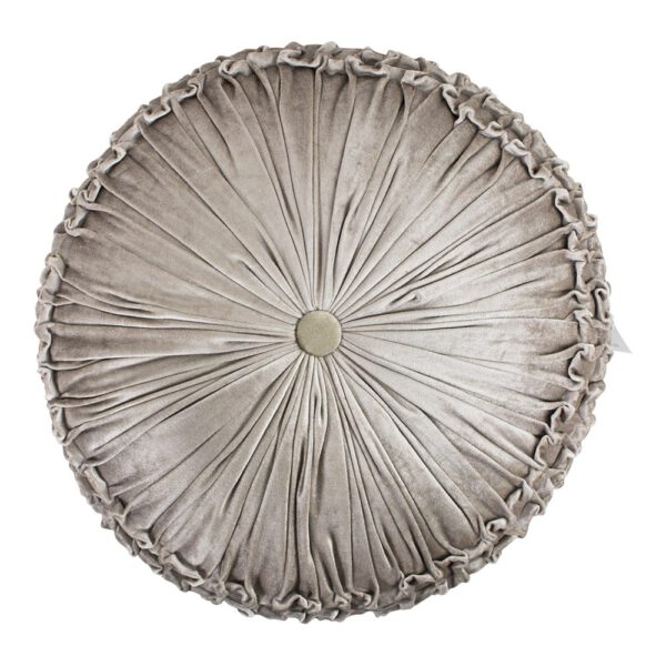 Groot Rond Beige Fluwelen Kussen (60 cm)