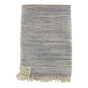 Handgeweven Katoenen Deken Diamand Ikat (Blauw)