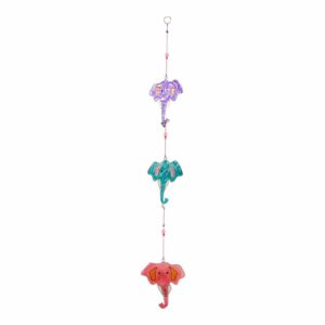 Hangende Decoratie Olifanten Lila-Turquoise-Rood (63 x 9 x 1 cm)