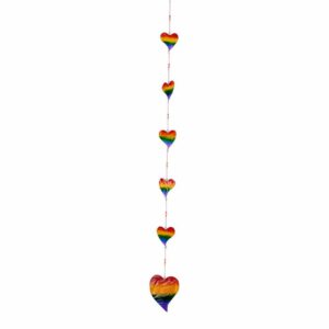 Hangende Decoratie Streng met Harten Regenboogkleuren (103 x 10 x 1