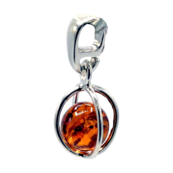 Hanger Sterling Zilver met Amber Kogel