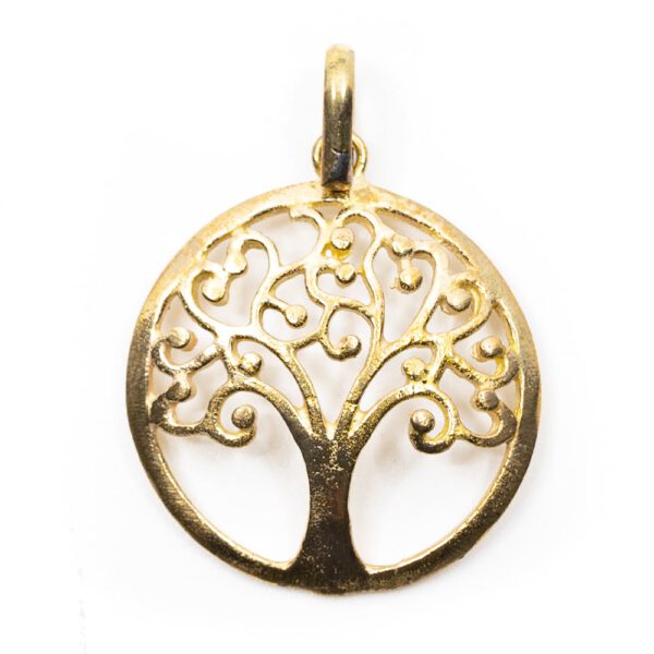 Hanger Tree of Life Messing Goudkleurig (25 mm)