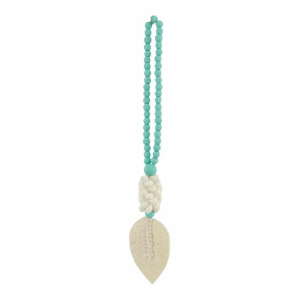 Hanger Turquoise met Beige Veer (45 x 8 x 4 cm)