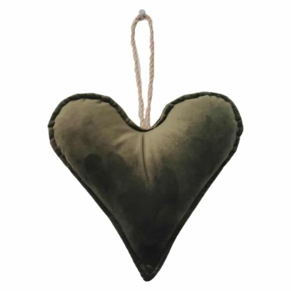 Hartvormige Decoratieve Fluwelen Hanger Appelgroen