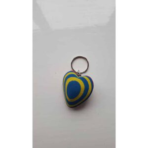 Hartvormige Sleutelhanger Blauw/Geel