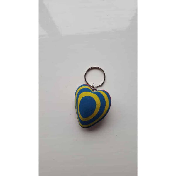 Hartvormige Sleutelhanger Blauw/Geel