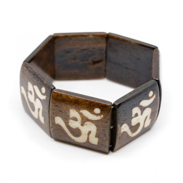 Houten Armband met Vierkante Kralen OHM