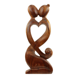 Houten Beeld Hart 2 Personen (41 x 17 cm)