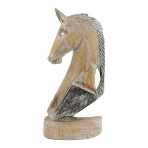 Houten Beeld Paardenhoofd Whitewash (41 x 20 cm)