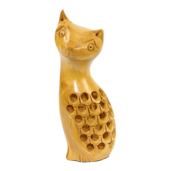 Houten Beeldje Kat (10 x 5 cm)