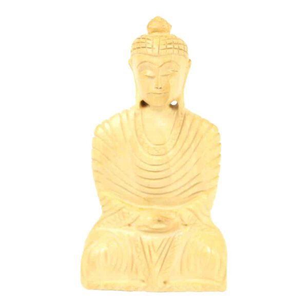 Houten Boeddha Gautam Zittend (10 x 6 x 2 cm)