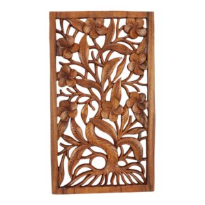 Houten Muurdecoratie Bloemen Bruin (49 x 28 x 2 cm)