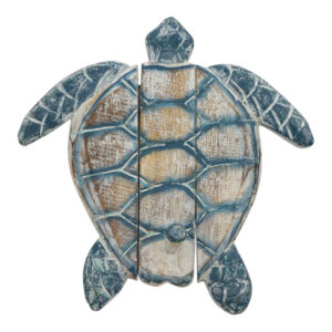 Houten Schildpad Kapstok Blauw (23 x 23 cm)