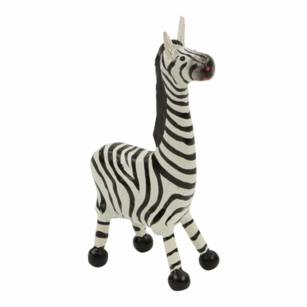 Houten Zebra met korte Poten