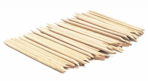 Houten sticks met punt en schuine kant (100 stuks)