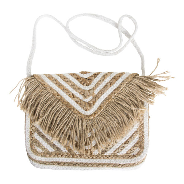 Jute Crossbody Tas Envelop Wit (30 x 20 cm)