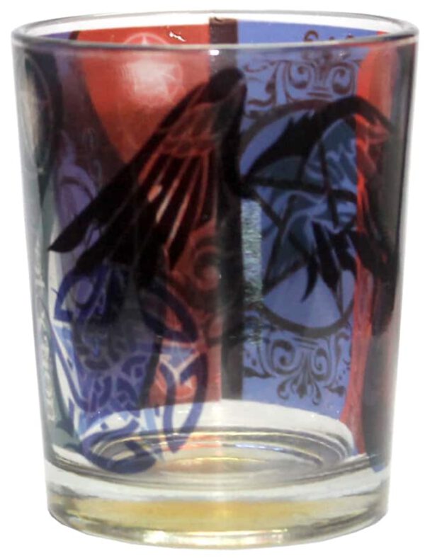 Kaarshouder Printed Glass - Pentagram Raven