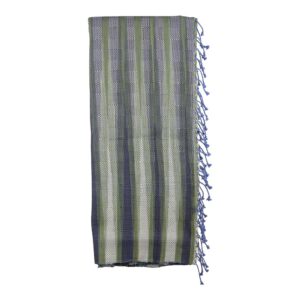 Katoenen Deken Diamand Ikat (Groen/Grijs/Blauw)