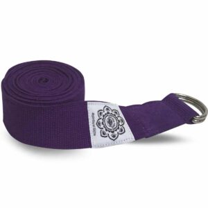 Katoenen Yoga Riem Paars met D-Ring - 270 cm