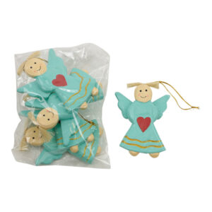 Kerstdecoratie Engel Turquoise (Set van 5)