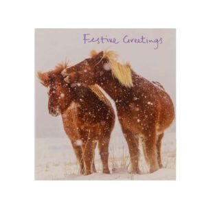 Kerstkaart - Paarden in de Sneeuw (Set van 5)