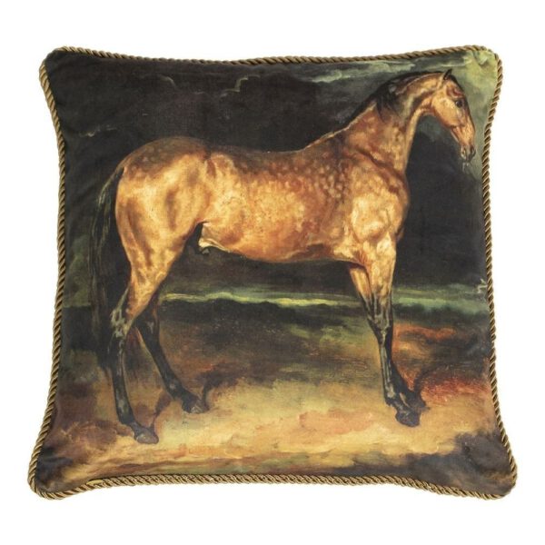 Klassiek Fluwelen Kussen Bruin Paard (45 x 45 cm)