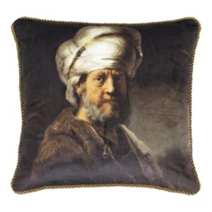 Klassiek Fluwelen Kussen Man met Tulband (45 x 45 cm)