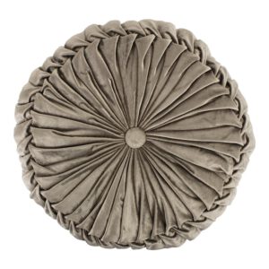 Klein Rond Fluwelen Sierkussen Taupe (40 cm)