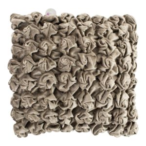 Klein Taupe Fluwelen Kussen Bloem (30 x 30 cm)