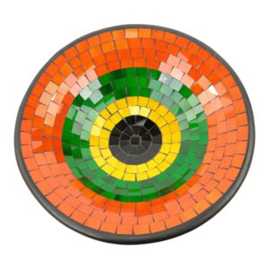 Kom Mozaïek Oranje/Groen/Geel (37 x 37 x 10 cm)
