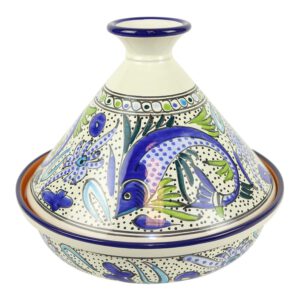 (Kruiden Stoofpot) Spice Tagine Keramiek Aqua Vis