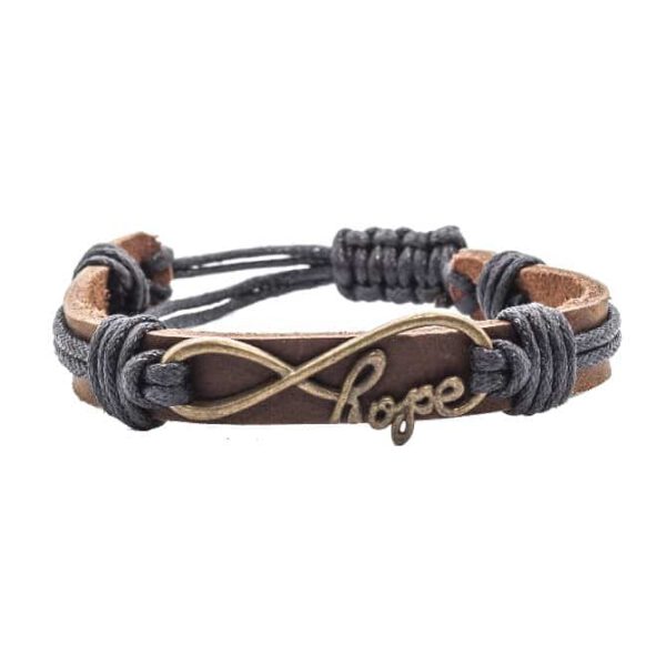 Leren Armband Oneindige Knoop "Hope"