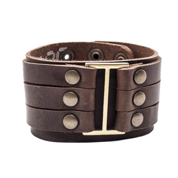 Leren Handgemaakte Armband met Drukknopen