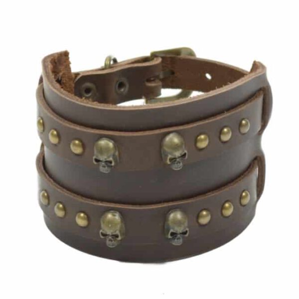 Leren Handgemaakte Armband met Koper (17