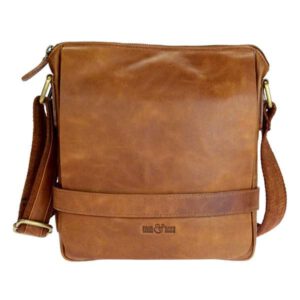 Leren Schoudertas Vintage Camel