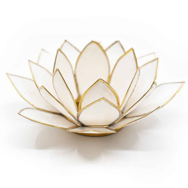 Lotus Sfeerlicht Wit Goudrand