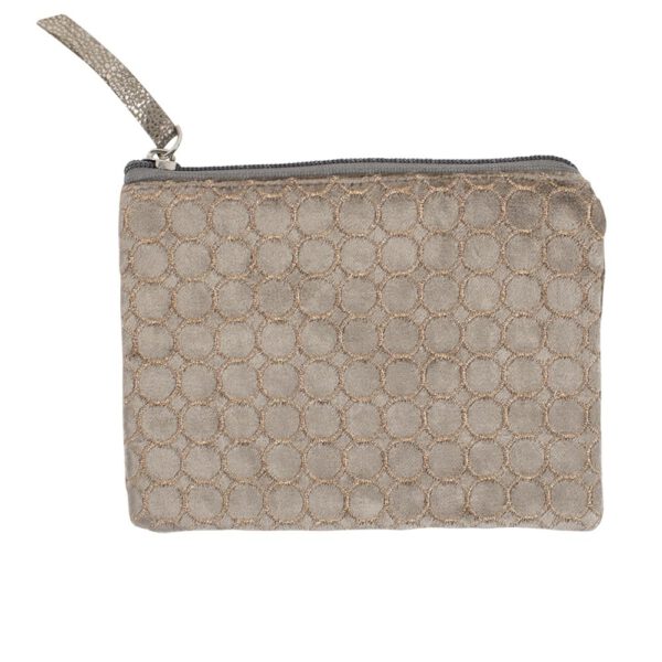 Make-up Tasje Fluweel Taupe (16 x 12 cm)