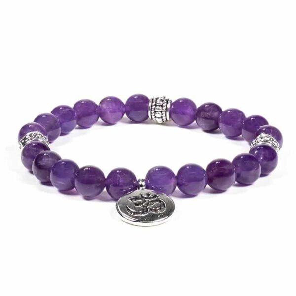 Mala Armband Amethist Elastisch met Ohm