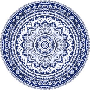 Mandala Wandkleed Rond Mandala Blauw (180 cm)