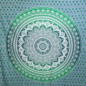 Mandala Wandkleed Vierkant Groen (228 x 228 cm)