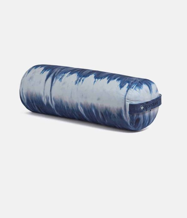 Manduka Yoga Bolster Blauw Rond - Handgeverfd - 69 x 23 cm